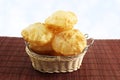 Puri or Poori traditional indian homemade deep fried bread or chapati Royalty Free Stock Photo