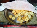 Puri or Poori traditional indian snack Royalty Free Stock Photo