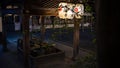 Purification by washing hand at fountain of sanctuary in Japan shinto temple Royalty Free Stock Photo