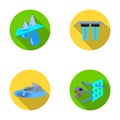 Purification, water, filter, filtration .Water filtration system set collection icons in flat style vector symbol stock