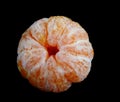 Purified mandarin are isolated on a black background