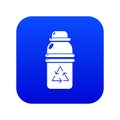 Purified water container icon blue vector