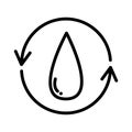 Purified Water Black And White Icon Illustration