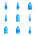 Purify water icon set, cartoon style Royalty Free Stock Photo