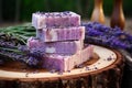 Purifying Lavender natural soap. Generate Ai