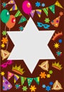 Purim background with davis star