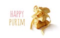 Purim celebration concept & x28;jewish carnival holiday& x29;. Traditional cookie isolated on white.