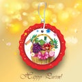 Purim jewish holiday gift basket tag Royalty Free Stock Photo