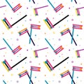 Purim seamless pattern, jewish holiday. traditional Purim item, noise maker