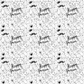 Purim seamless pattern. Traditional Jewish holiday elements, hand drawn background. vector illustration Royalty Free Stock Photo