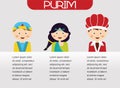 Purim Story. Symbols of Jewish holiday purim
