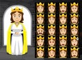 Purim Vashti Cartoon Emotion Faces Vector Illustration Royalty Free Stock Photo