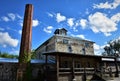 Purina chow factory abandoned on the banks of the sheboygan river In kiel wi Royalty Free Stock Photo