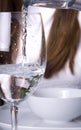 Puring water into a glass Royalty Free Stock Photo