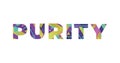Purity Concept Retro Colorful Word Art Illustration Royalty Free Stock Photo
