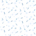 Purity seamless vector pattern with feathers and bubbles.