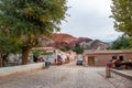 Purmamarca town with the Hill of Seven Colors Cerro de los siete colores on background - Purmamarca, Jujuy, Argentina Royalty Free Stock Photo