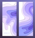 Purple abstract banner - set of vector template illustrations Royalty Free Stock Photo