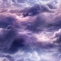 Purple abstract clouds over a mountain range, creating a hyperrealistic fantasy scene (tiled)