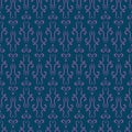 Purple abstract elements isolated on dark emerald. Vector seamless vintage pattern. Royalty Free Stock Photo