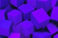 Purple abstract geometric background with three-dimensional solid rectangular cube shapes Royalty Free Stock Photo