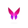 Purple abstract gradient butterfly logo template