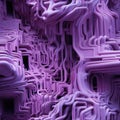 Purple abstract image of computer circuits in surreal 3D landscapes (tiled
