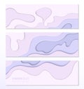 Purple abstract layout - set of modern colorful vector posters Royalty Free Stock Photo