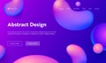 Purple Abstract Liquid Drop Shape Landing Page Background. Futuristic Digital Ink Style Gradient Pattern. Creative Neon