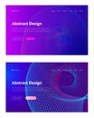 Purple Abstract Spiral Grid Shape Landing Page Set