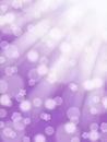 Purple abstract spring bokeh background with sun rays illustration