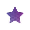 Purple abstract star with half tone effects. Dots texture, vector illustration isolated on white background Royalty Free Stock Photo