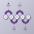 Purple abstract timeline infographics. Modern design template. Vector