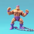 Purple Action Hero Figurine On Chain Jump Rope Royalty Free Stock Photo