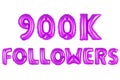 Nine hundred thousand followers, purple color