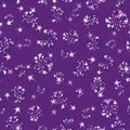 Purple amethyst flowers seamless vector pattern