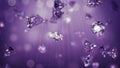 Purple amethyst gems in light rays 3D render illustration
