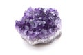Purple Amethyst gemstone over white Royalty Free Stock Photo