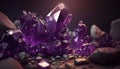 Purple amethyst stone close up. Generative Ai Royalty Free Stock Photo