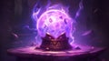 Purple Ancient Magical Artifact, close - up, league of legends: ancient theme for digital art.Generative AI