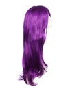 Purple Anime Style Wig on White Royalty Free Stock Photo