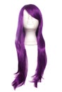 Purple Anime Style Wig on White Royalty Free Stock Photo