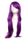 Purple Anime Style Wig on White Royalty Free Stock Photo