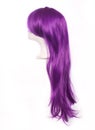Purple Anime Style Wig on White Royalty Free Stock Photo