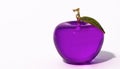 Purple Apple Glass Figurine on white background