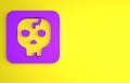 Purple Archeology icon isolated on yellow background. Minimalism concept. 3D render illustration