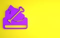 Purple Archeology icon isolated on yellow background. Minimalism concept. 3D render illustration