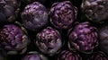 Purple artichocke on black, flat lay, top view, AI generative Royalty Free Stock Photo