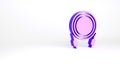 Purple Audio jack icon isolated on white background. Audio cable for connection sound equipment. Plug wire. Musical Royalty Free Stock Photo