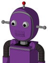 Purple Automaton With Bubble Head And Toothy Mouth And Two Eyes And Single Led Antenna